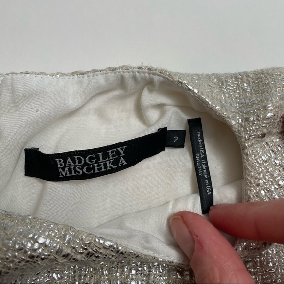 BADGLEY MISHKA metallic foil midi dress - Picture 6 of 8